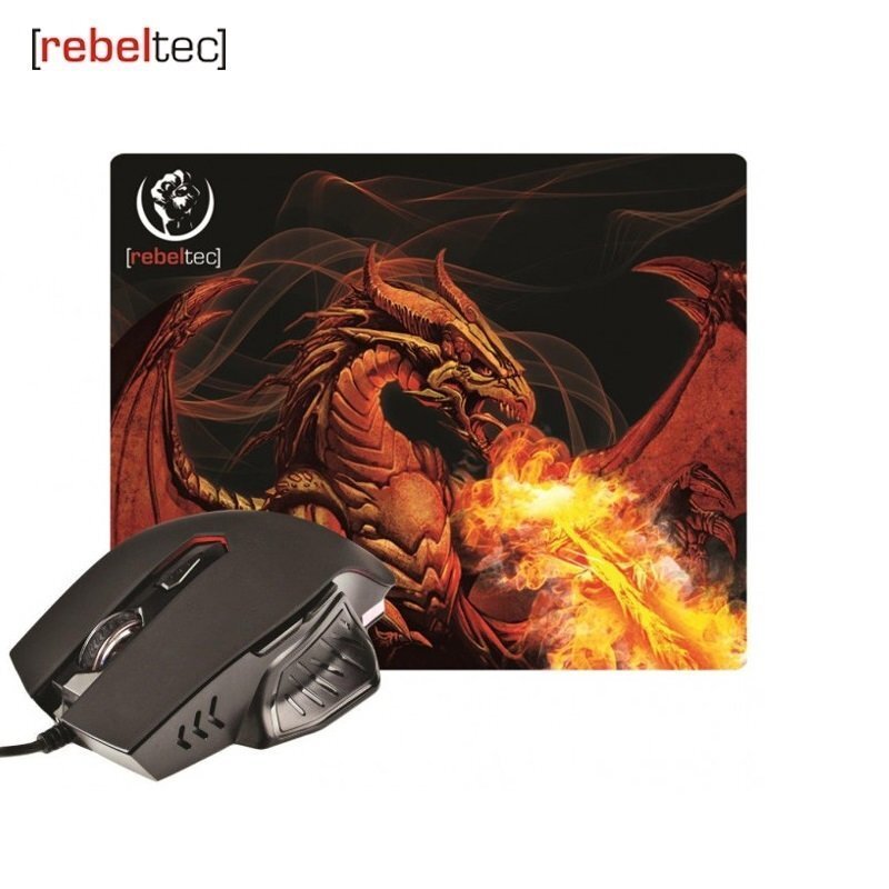 Rebeltec Red Dragon, melns cena un informācija | Peles | 220.lv