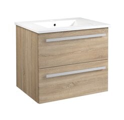 Шкафчик для ванной с раковиной Serena 61 см, коричневый цена и информация | Шкафчики для ванной | 220.lv