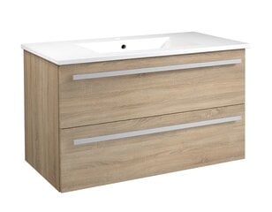Шкафчик для ванной с раковиной Serena 91 см, коричневый цена и информация | Шкафчики для ванной | 220.lv