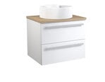 Шкафчик для ванной с раковиной Serena Retro Rondo 60 см, белый / цвет дуба