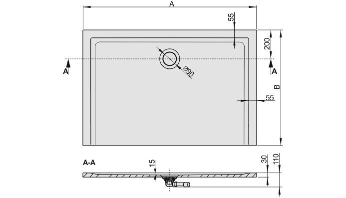 Dušas paliktnis Sanplast Space Mineral B-M/Space 70x170x1,5 krāsa balta цена и информация | Dušas paliktņi | 220.lv