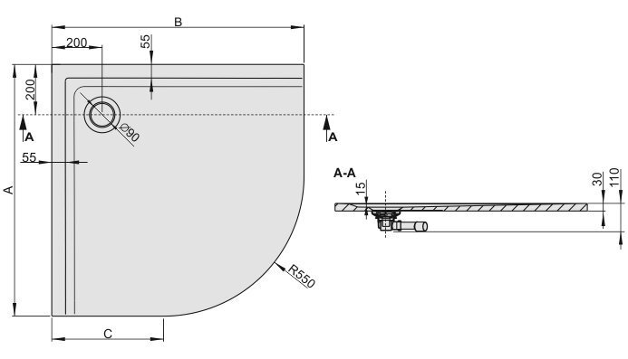 Dušo padėklas Sanplast Space Mineral BP-M/Space 100x100x1,5 spalva pilka asfalto цена и информация | Dušas paliktņi | 220.lv