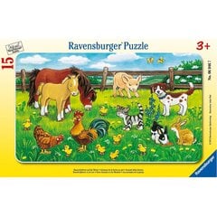 Пазл Ravensburger Farm Animals in the Meadow, 15 шт. цена и информация | Пазлы | 220.lv