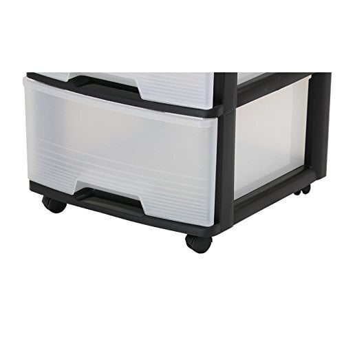 Atvilkltņu sistēma ar 5 atvilktnēm 20L Drawer System 37x39x100cm melna/caurspīdīga цена и информация | Veļas grozi un mantu uzglabāšanas kastes | 220.lv