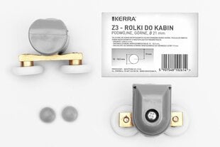 Dubultie vertikālie dušas kabīnes riteņi Kerra Z3, Ø 21 mm цена и информация | Принадлежности для ванн и душевых кабин | 220.lv