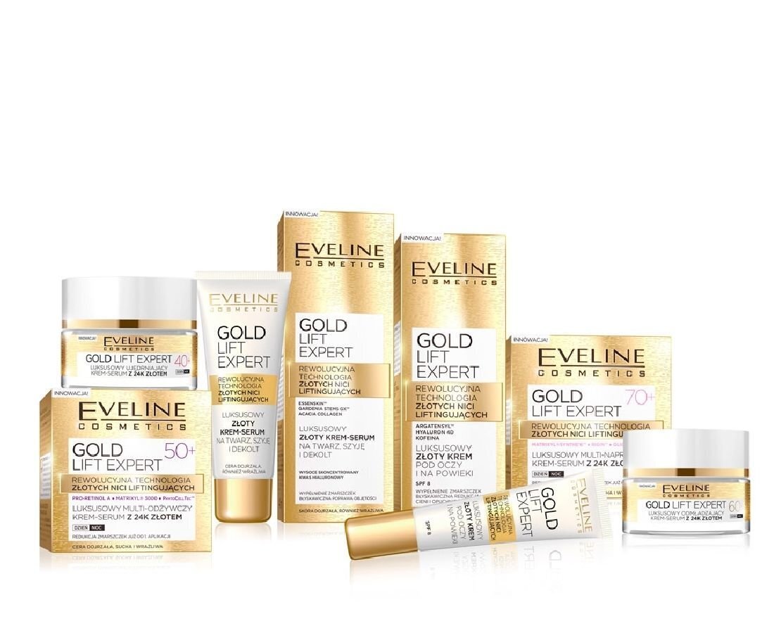 Atjaunojošs serums ādai ap acīm Eveline Gold Lift Expert SPF8 15 ml цена и информация | Acu krēmi, serumi | 220.lv