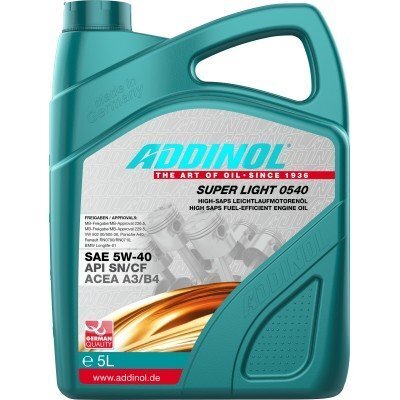 Motoreļļa Addinol Addinol Super Light 0540 5w40 - 5L цена и информация | Motoreļļas | 220.lv