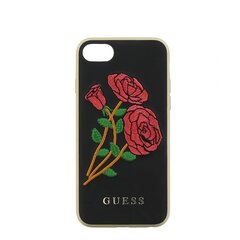 Guess GUHCP7EROBK Flower Desire ciets aizmugures maks-apvalks priekš Apple iPhone 7 / 8 (4.7inch) Melns cena un informācija | Telefonu vāciņi, maciņi | 220.lv