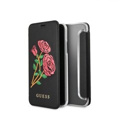 Guess GUFLBKP7EROBK Flower Desire plāns sāniski atverams maks priekš Apple iPhone 7 / 8 (4.7inch) Melns цена и информация | Чехлы для телефонов | 220.lv