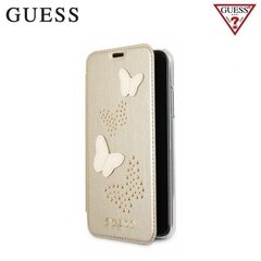 Guess Studs un Sparkle flip maciņš priekš Apple iPhone 7/8, Sand cena un informācija | Telefonu vāciņi, maciņi | 220.lv