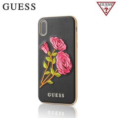 Guess GUHCPXEROBK Flower Desire твердый задний чехол-крышка для Apple iPhone X / iPhone 10 Черный цена и информация | Чехлы для телефонов | 220.lv