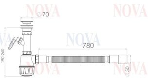 Sifons izlietnei Nova Maxi 1061 cena un informācija | Nova Mēbeles un interjers | 220.lv