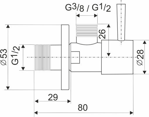 Leņķa vārsts/ventilis 1/2"-3/8" jaucējkrānam, melns cena un informācija | Santehnikas savienojumi, ventiļi | 220.lv