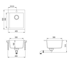 Кухонная мойка Aquasanita Simplex SQS100W  цена и информация | Раковины на кухню | 220.lv