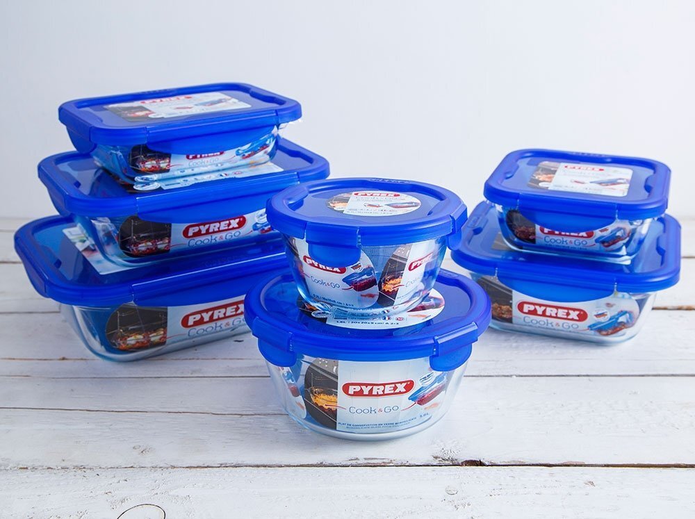 PYREX karščiui atsparus indas Cook & Go, 16,6x16,6 cm, 0,8 l cena un informācija | Cepamais papīrs, trauki, formas | 220.lv