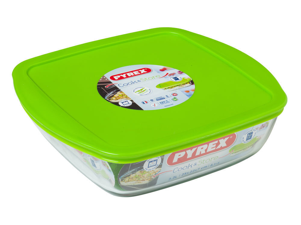 PYREX karstumizturīgs konteiners Cook & Store, 23x15 cm, 0,8 l cena un informācija | Cepamais papīrs, trauki, formas | 220.lv