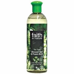 Faith in Nature dziļi attīroša dušas želeja-vannas putas ar tējas koka eļļu, 400ml cena un informācija | Faith in nature Smaržas, kosmētika | 220.lv