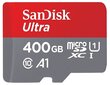 Atmiņas kate Sandisk 400GB Ultra Android microSDXC + SD Adapter + Memory Zone App 100MB/s A1 Class 10 UHS-I цена и информация | Atmiņas kartes mobilajiem telefoniem | 220.lv