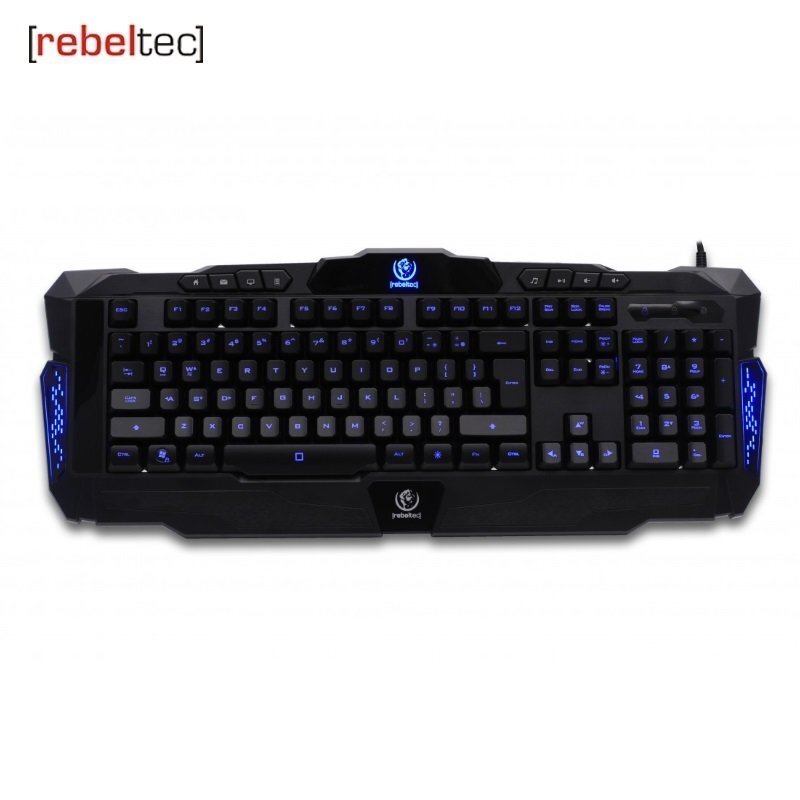 Rebeltec Legend Smaga svara Spēļu USB Klaviatūra ar 8 Multimedia tasitiņiem un Led Apgaismojumu Melna cena un informācija | Klaviatūras | 220.lv