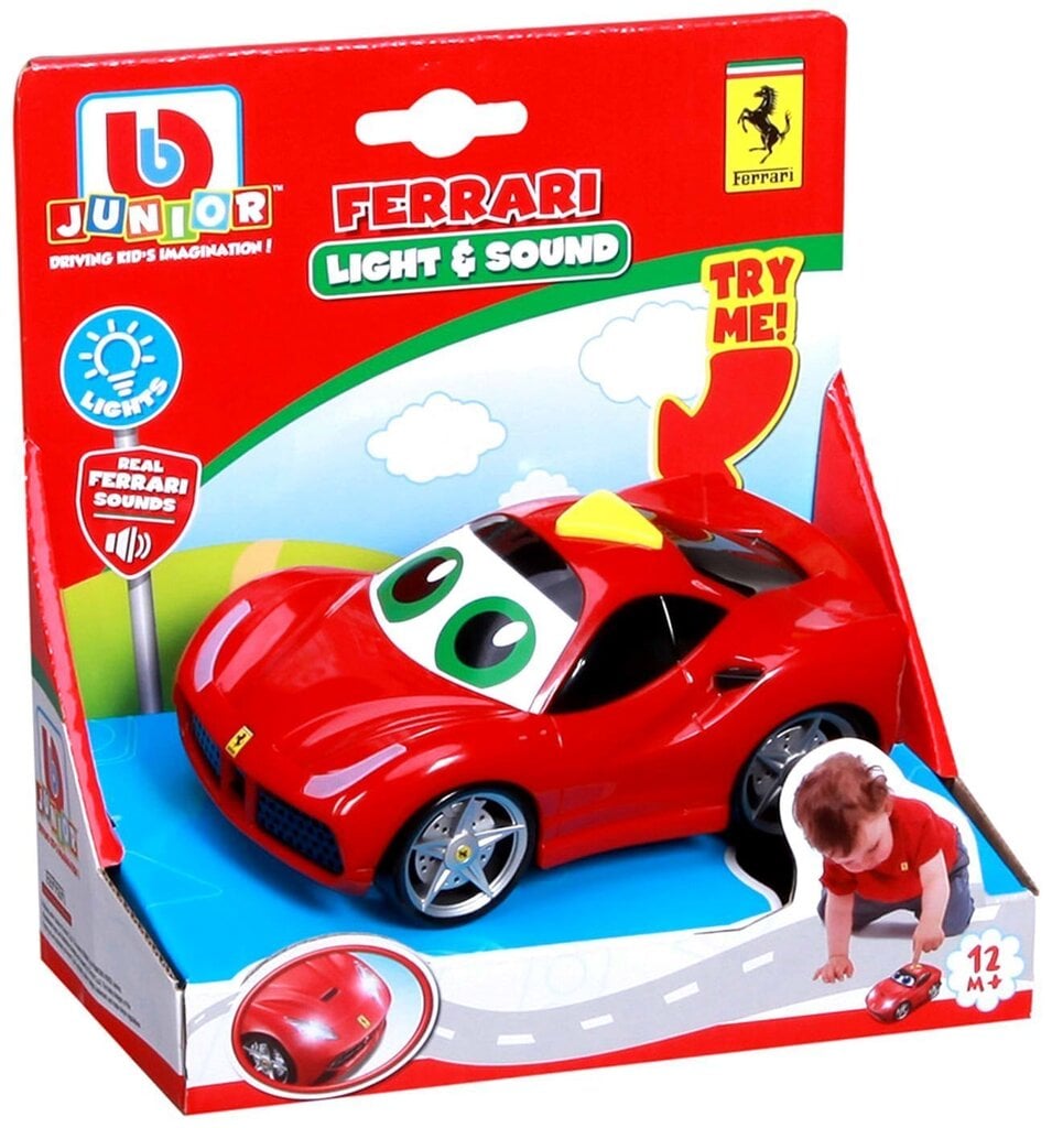 BB JUNIOR mašīna Ferrari Light & Sound, 16-81002 cena un informācija | Rotaļlietas zīdaiņiem | 220.lv
