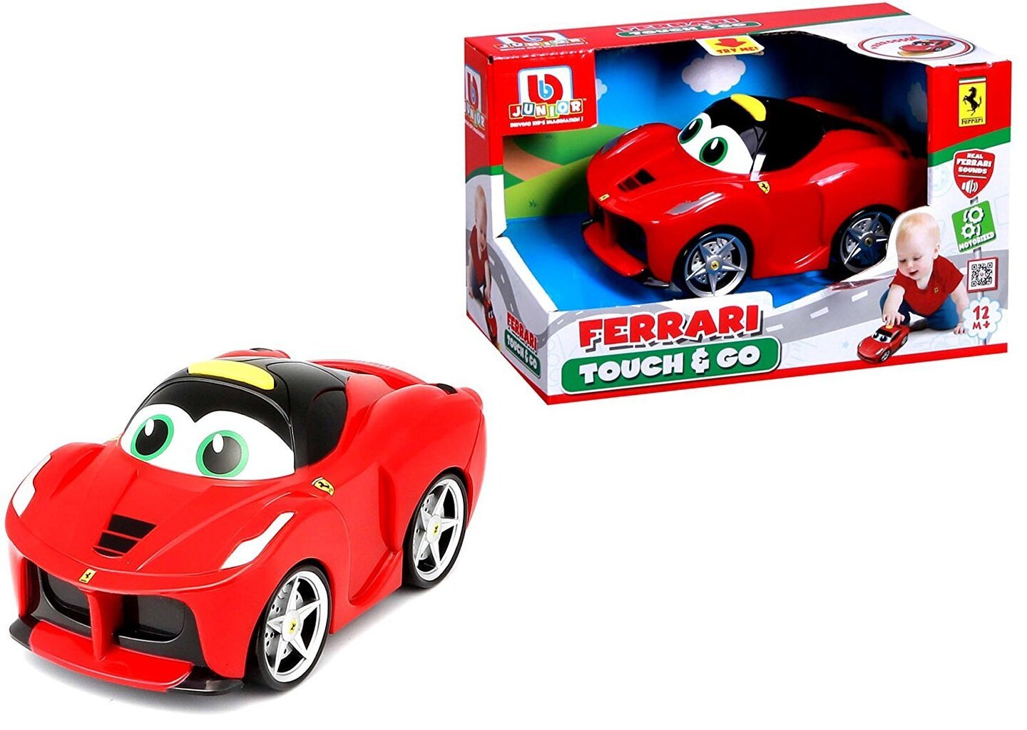 Automašīna Bburago Junior Ferrari Touch & Go, 16-81606 cena un informācija | Rotaļlietas zīdaiņiem | 220.lv