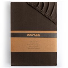 DecoKing jersey Amber Chocolate простынь на резинке, 240x200 см цена и информация | Простыни | 220.lv