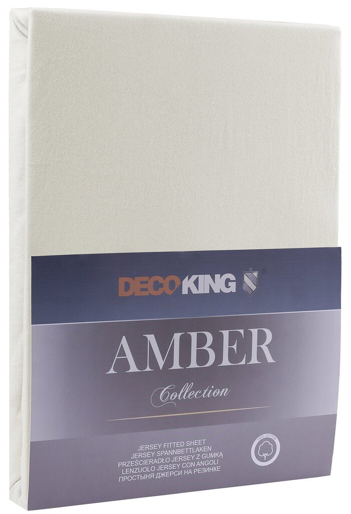 DecoKing jersey Amber Ecru palags ar gumiju, 120x200 cm cena un informācija | Palagi | 220.lv