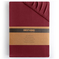 DecoKing jersey Amber Maroon matrača pārvalks ar gumiju, 200x220 cm cena un informācija | Palagi | 220.lv