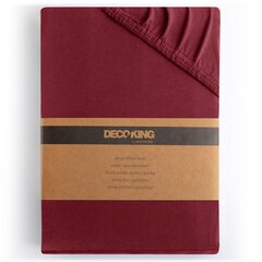 DecoKing jersey Amber Maroon matrača pārvalks ar gumiju, 180x200 cm цена и информация | Простыни | 220.lv