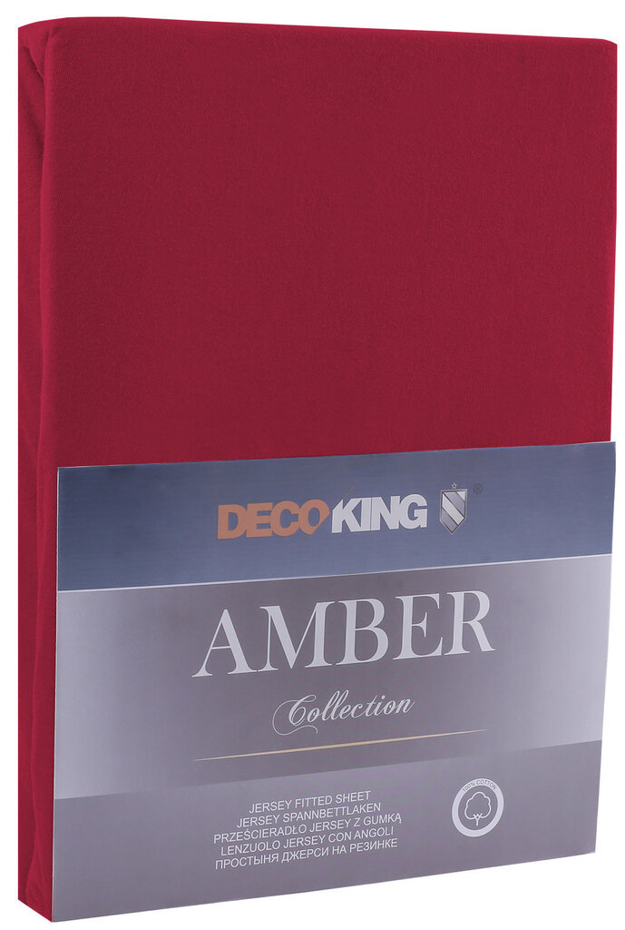 DecoKing jersey Amber Maroon matrača pārvalks ar gumiju, 140x200 cm cena un informācija | Palagi | 220.lv