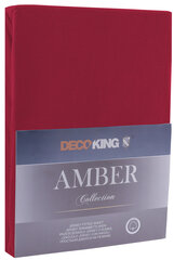 DecoKing jersey Amber Maroon matrača pārvalks ar gumiju, 240x200 cm цена и информация | Простыни | 220.lv