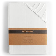 DecoKing jersey Amber White простынь с резинкой, 90x200 см цена и информация | Простыни | 220.lv