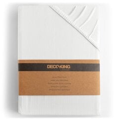 DecoKing jersey Amber White matrača palags ar gumiju, 90x200 cm цена и информация | Простыни | 220.lv