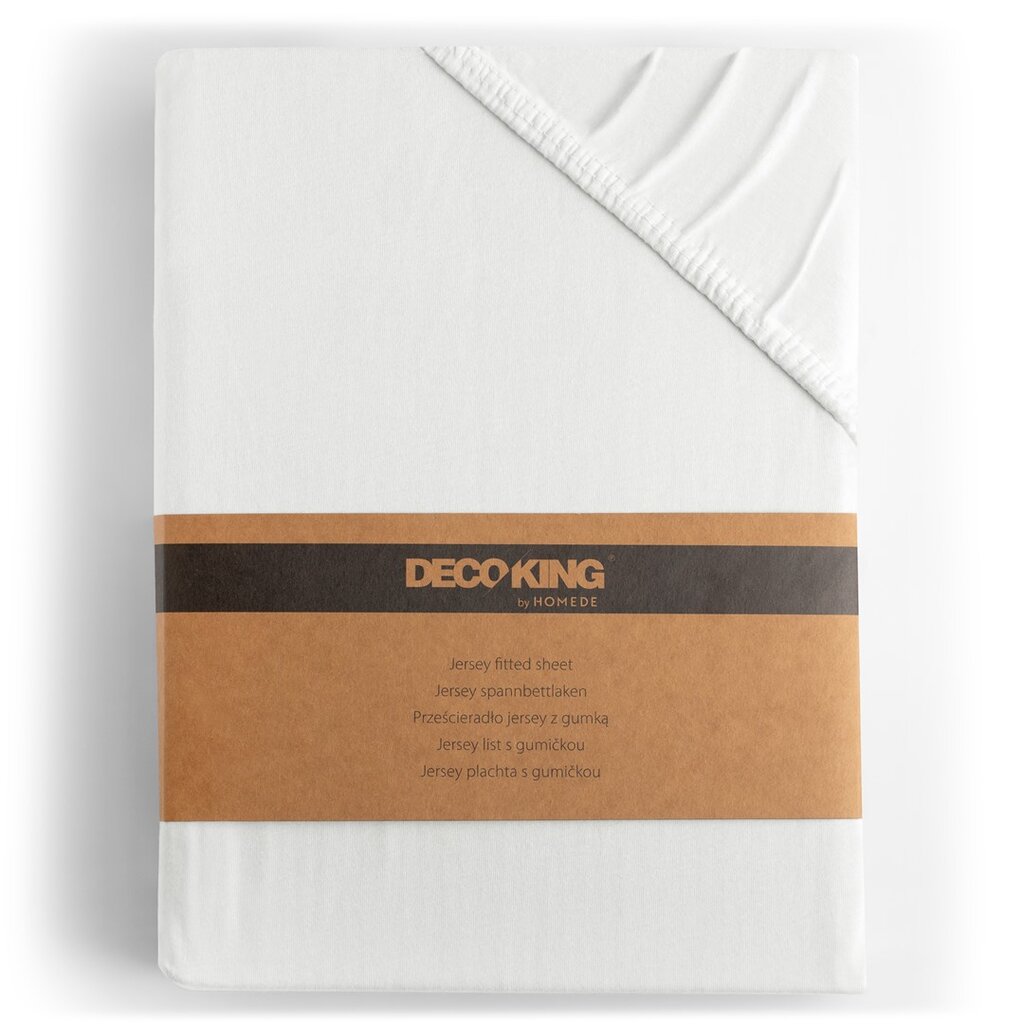 DecoKing jersey Amber White matrača palags ar gumiju, 90x200 cm cena un informācija | Palagi | 220.lv