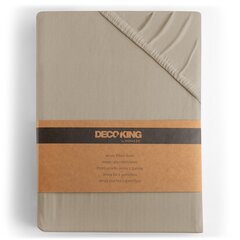 DecoKing jersey Amber Cappuccino palags ar gumiju, 200x220 cm цена и информация | Простыни | 220.lv