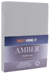 DecoKing jersey Amber Steel matrača palags ar gumiju, 90x200 cm cena un informācija | Palagi | 220.lv