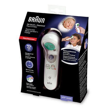 "Braun NTF3000 BRAUN "" 2-in-1 No-Touch"" digitālais termometrs - NTF3000 BRAUN "" 2-in-1 No-Touch"" digitālais termometrs - NTF3000" цена и информация | Termometri | 220.lv