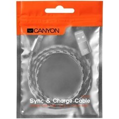 Canyon CFI-3 Lightning USB Cable for Apple - 1m, Dark Grey цена и информация | Кабели для телефонов | 220.lv