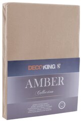 DecoKing jersey Amber Cappuccino palags ar gumiju, 240x200 cm cena un informācija | Palagi | 220.lv