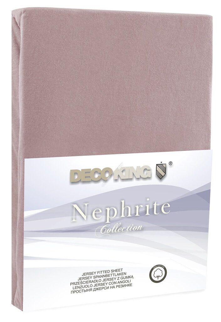 DecoKing trikotāžas Nephrite Collection Cappuccino palags ar gumiju, 120x200 cm cena un informācija | Palagi | 220.lv