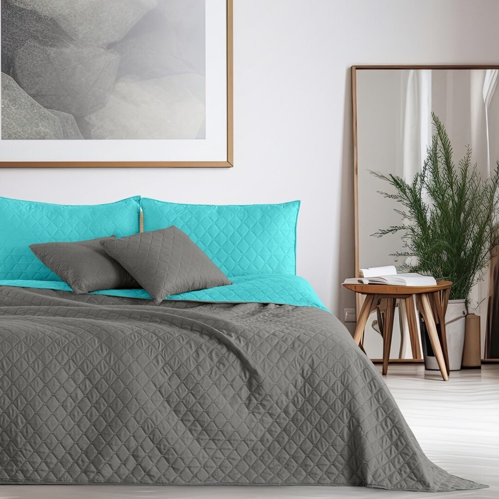 Decoking gultas pārsegs Axel, tirkīza-pelēkā krāsā - dažādi izmēri cena un informācija | Gultas pārklāji, pledi | 220.lv