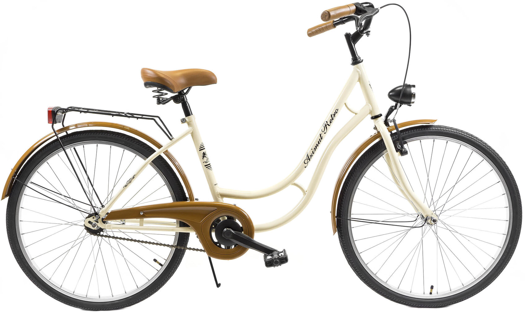 Sieviešu velosipēds AZIMUT Retro 26" 2018 cream cena un informācija | Velosipēdi | 220.lv