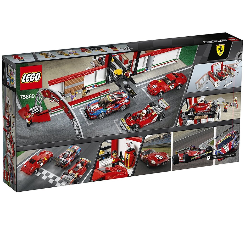 75889 LEGO® Speed ​​​​Champions Iespaidīgākā "Ferrari" garāža cena un informācija | Konstruktori | 220.lv