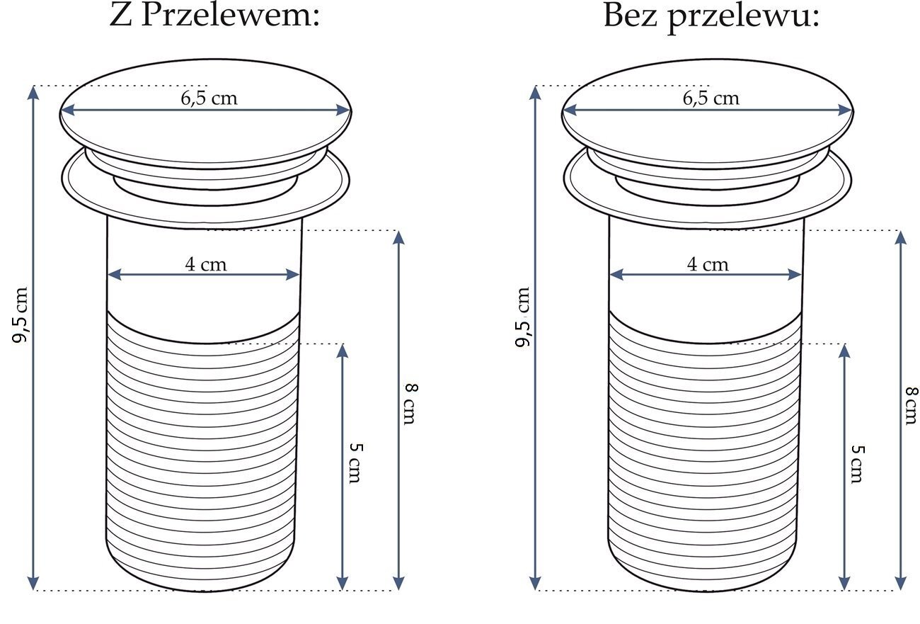 "Klik-klak" melns vāciņš izlietnēm bez pārplūdes цена и информация | Sifoni | 220.lv