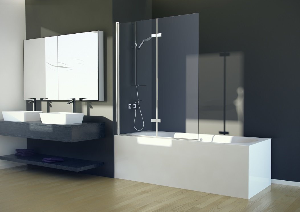 Mobilā vannas stikla siena siena Besco Lumix cena un informācija | Piederumi vannām un dušas kabīnēm | 220.lv