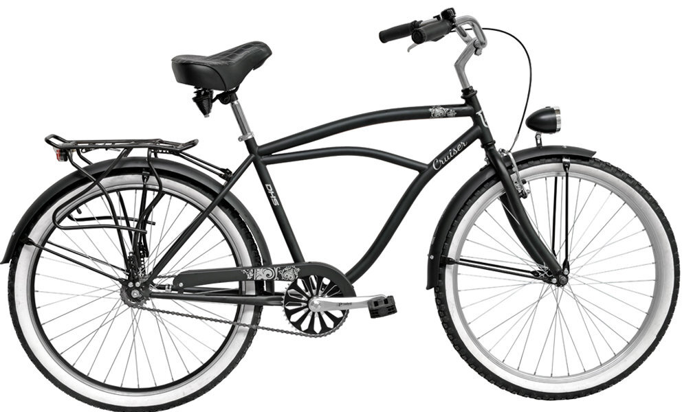 Divritenis DHS 26" 2695-60, 17,5 kg, 500, Cruiser-1, black, 2016 цена и информация | Velosipēdi | 220.lv