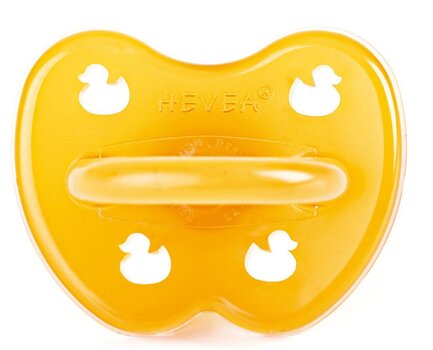 Пустышка из натурального каучука Hevea Duck Pacifier, Symmetrical teat, 0-3 мес. цена и информация | Пустышки | 220.lv