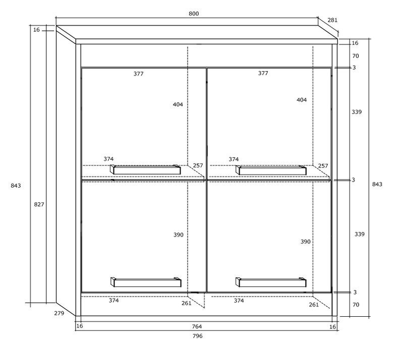 Sienas plaukts Maximus 4D, brūns/balts цена и информация | Plaukti | 220.lv