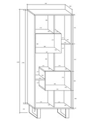 Полка King C, коричневая/белая цена и информация | Полки | 220.lv