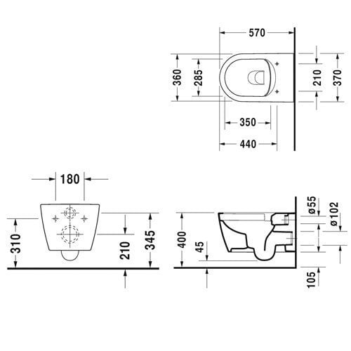 Piekarināms pods Duravit ME by Starck Rimless ar lēnās aizvēršanas vāku, 45290900A1 цена и информация | Tualetes podi | 220.lv